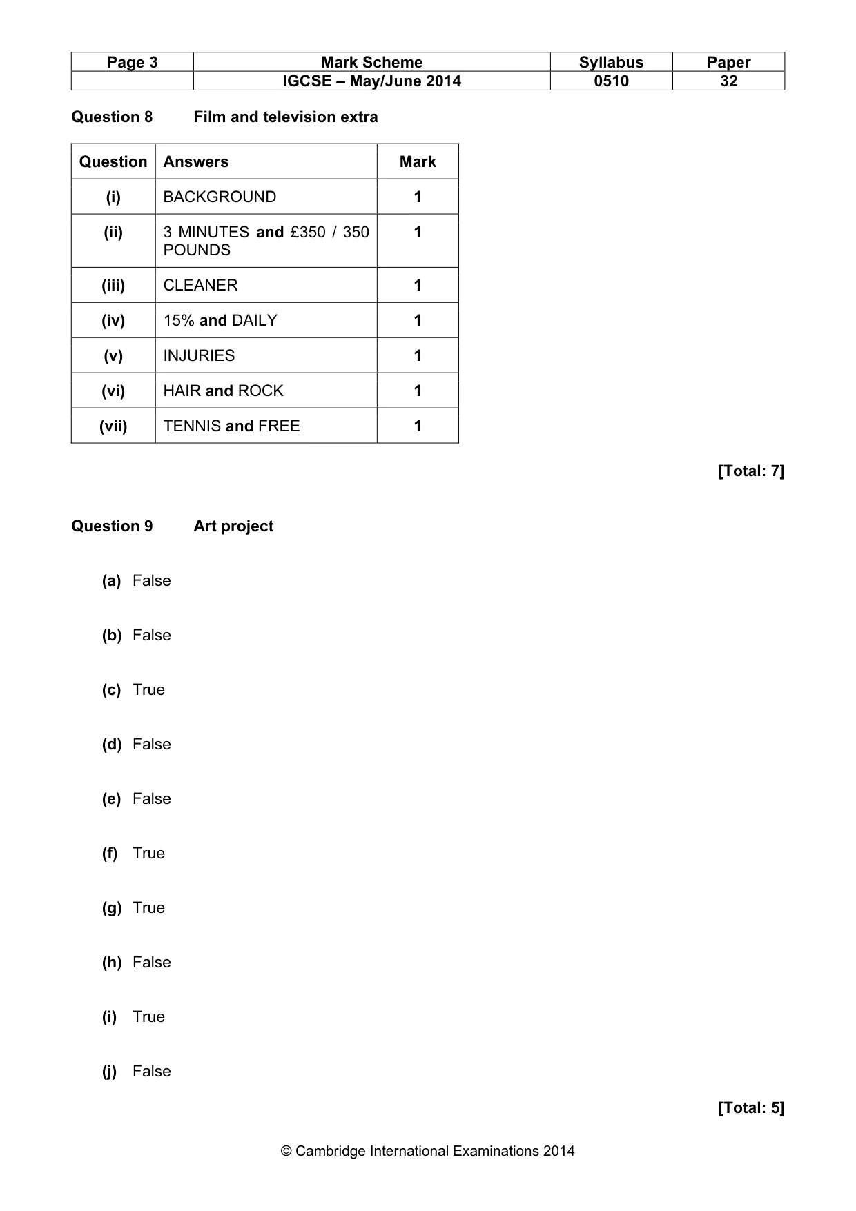 Mark scheme, page 3 of 14