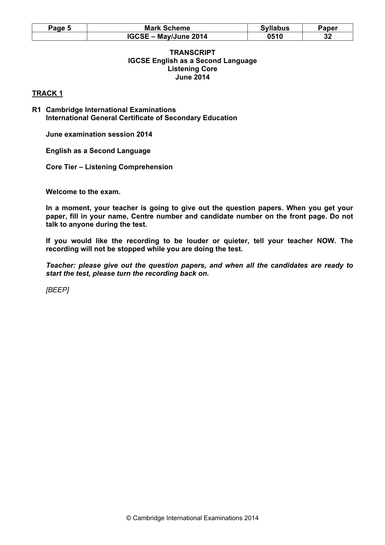 Mark scheme, page 5 of 14