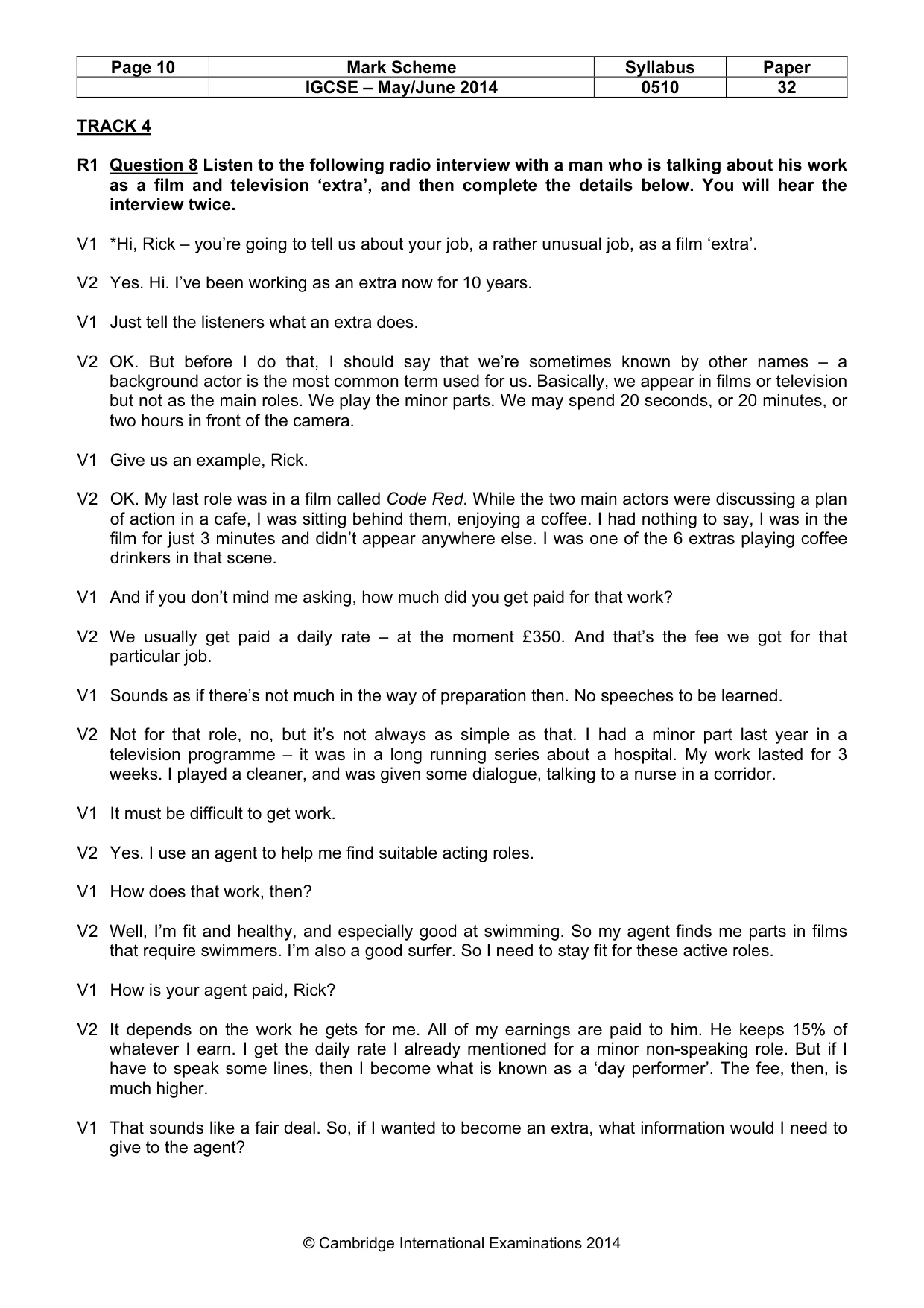 Mark scheme, page 10 of 14