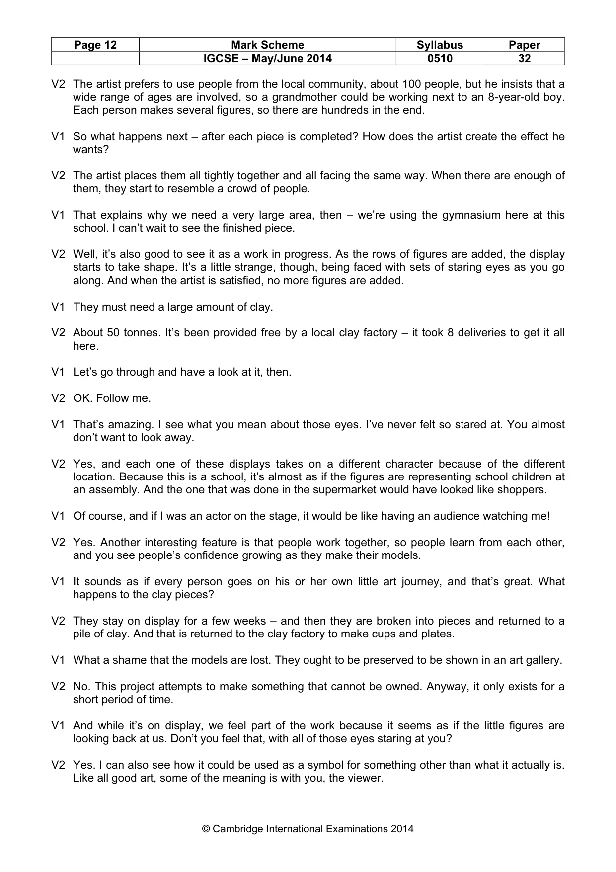 Mark scheme, page 12 of 14
