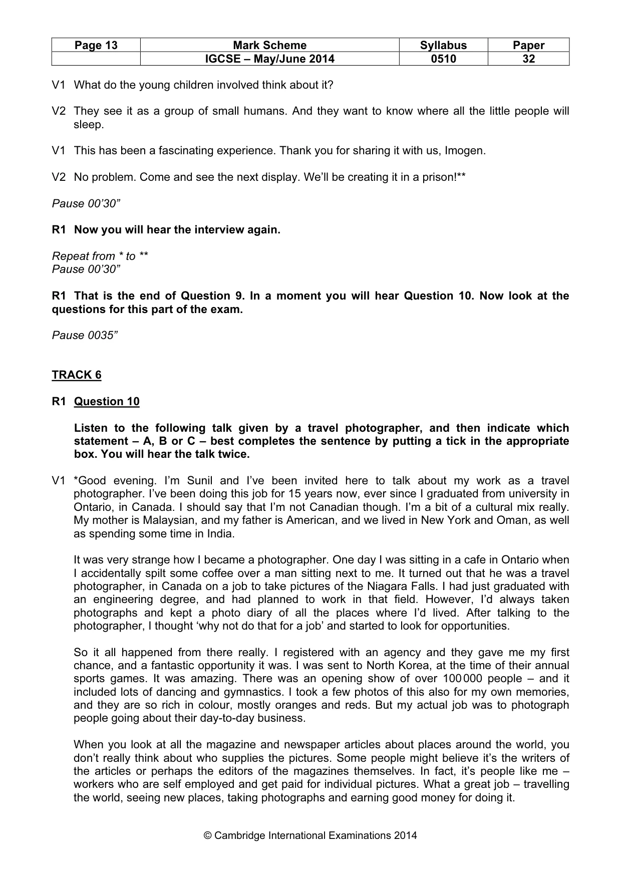 Mark scheme, page 13 of 14
