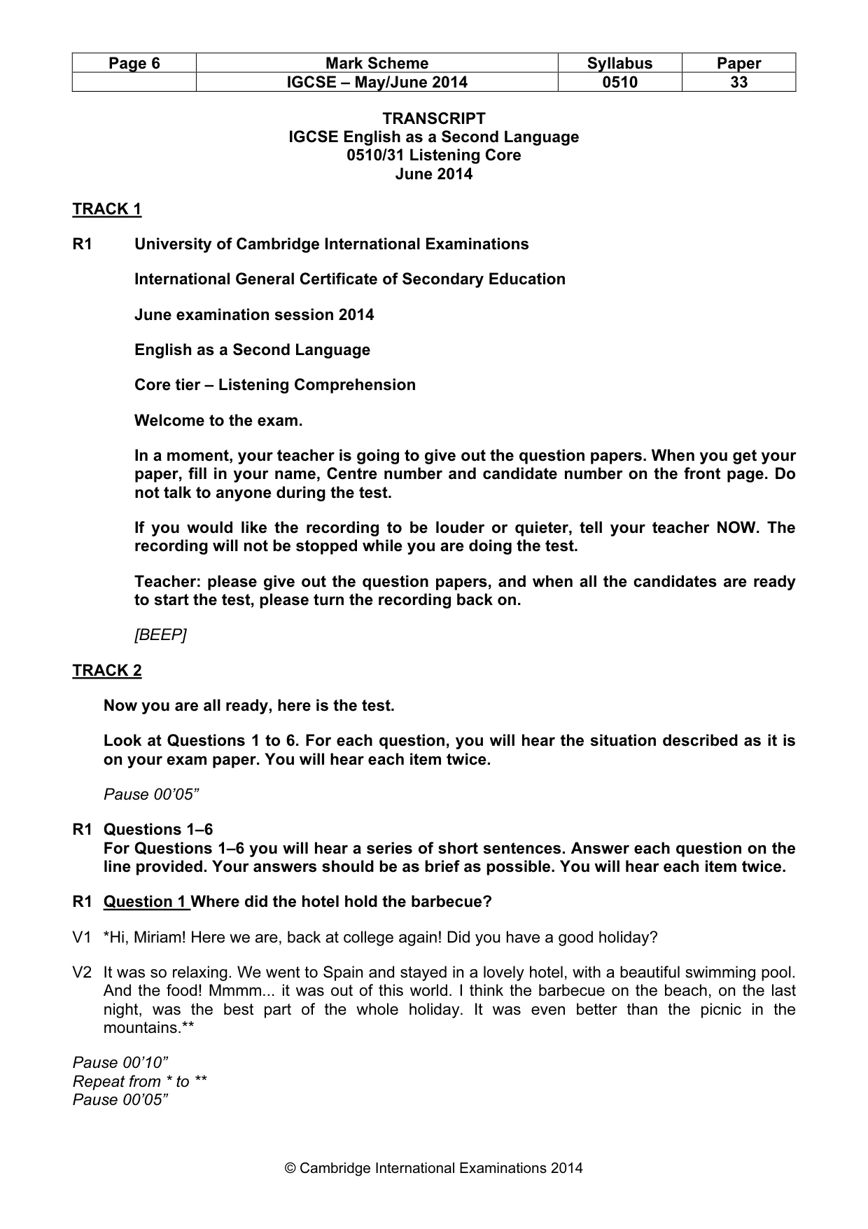 Mark scheme, page 6 of 15