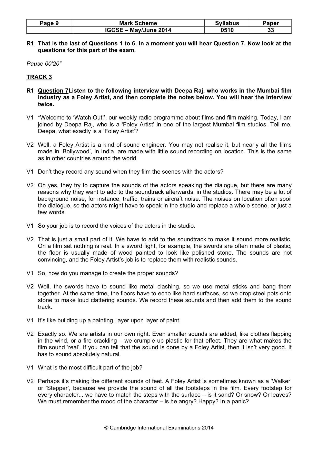 Mark scheme, page 9 of 15