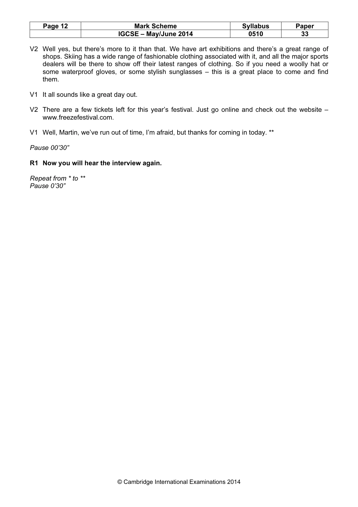 Mark scheme, page 12 of 15