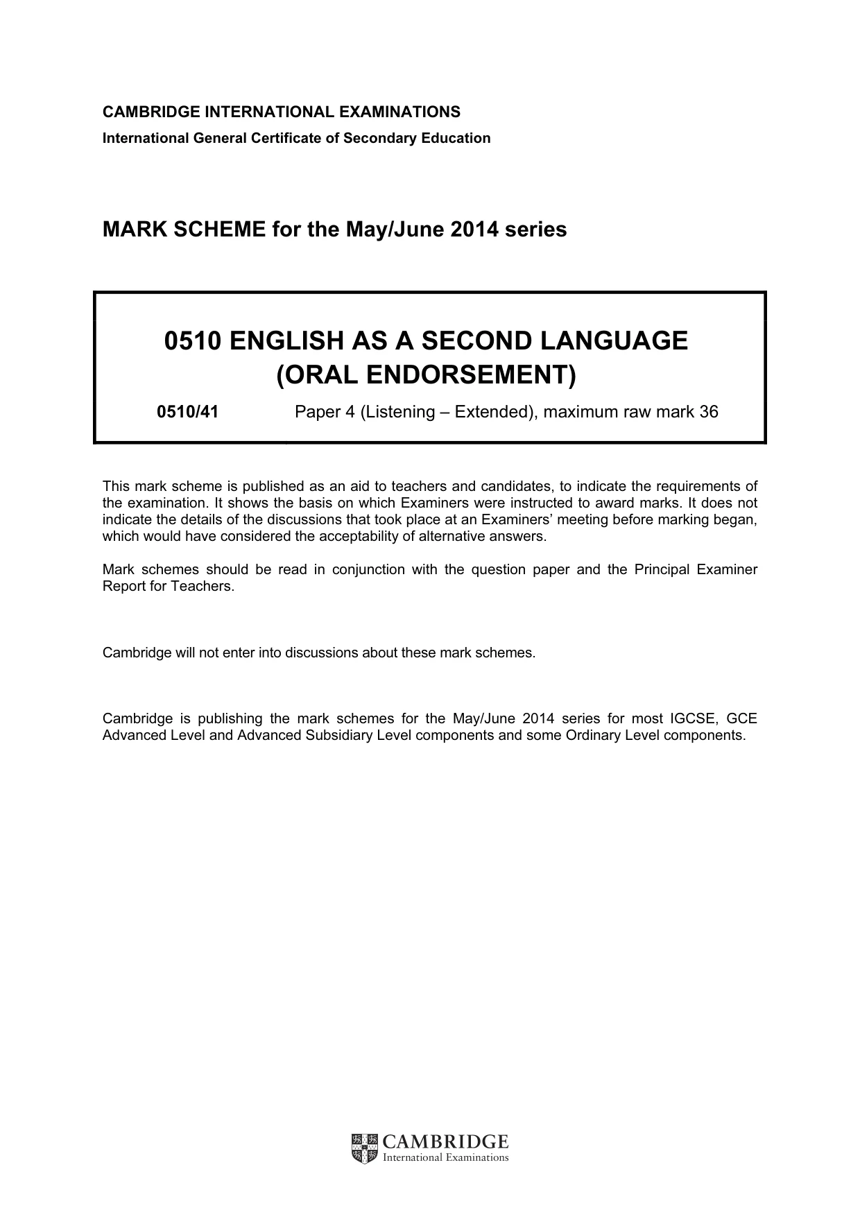 Mark scheme, page 1 of 16