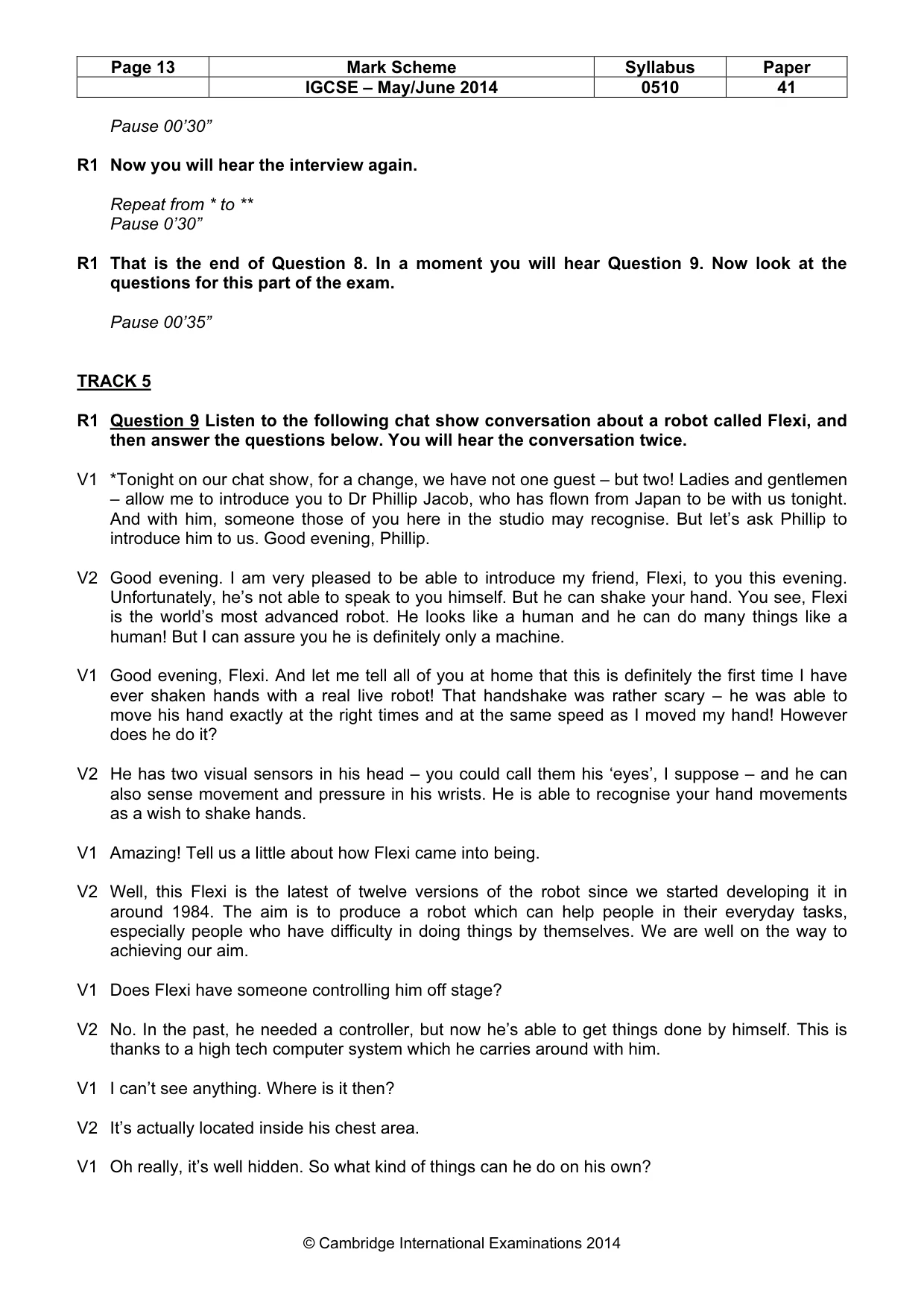 Mark scheme, page 13 of 16