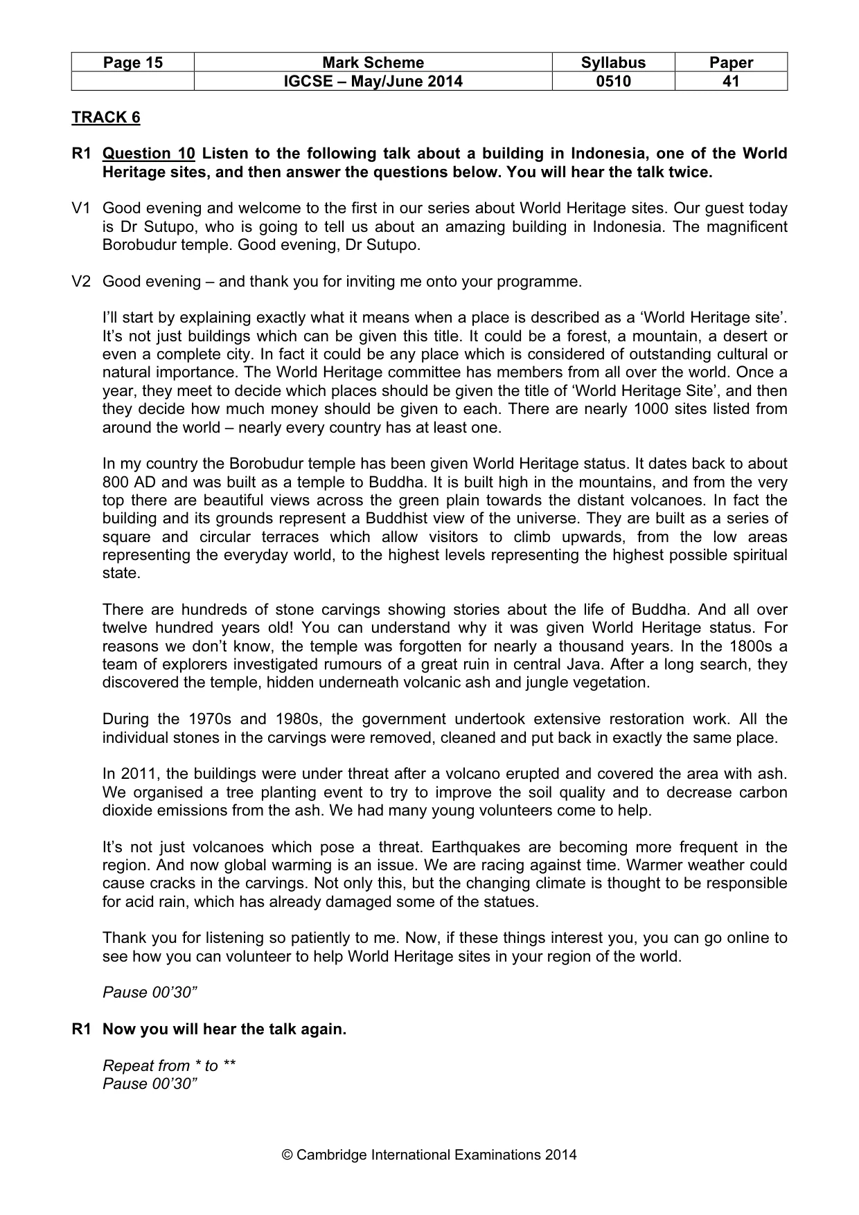 Mark scheme, page 15 of 16