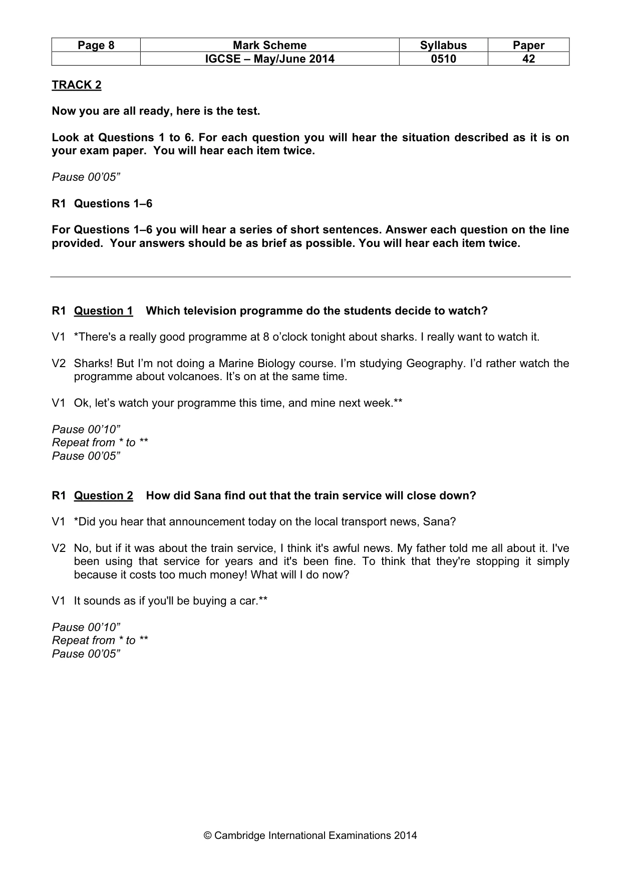 Mark scheme, page 8 of 17