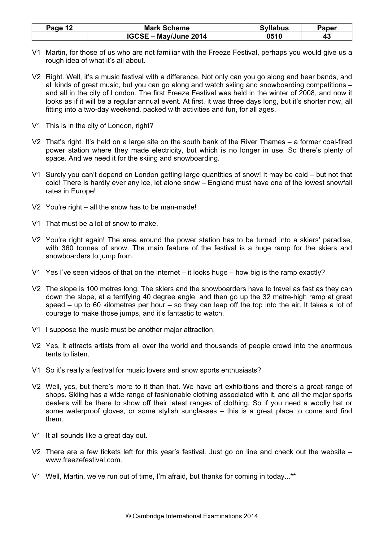 Mark scheme, page 12 of 16