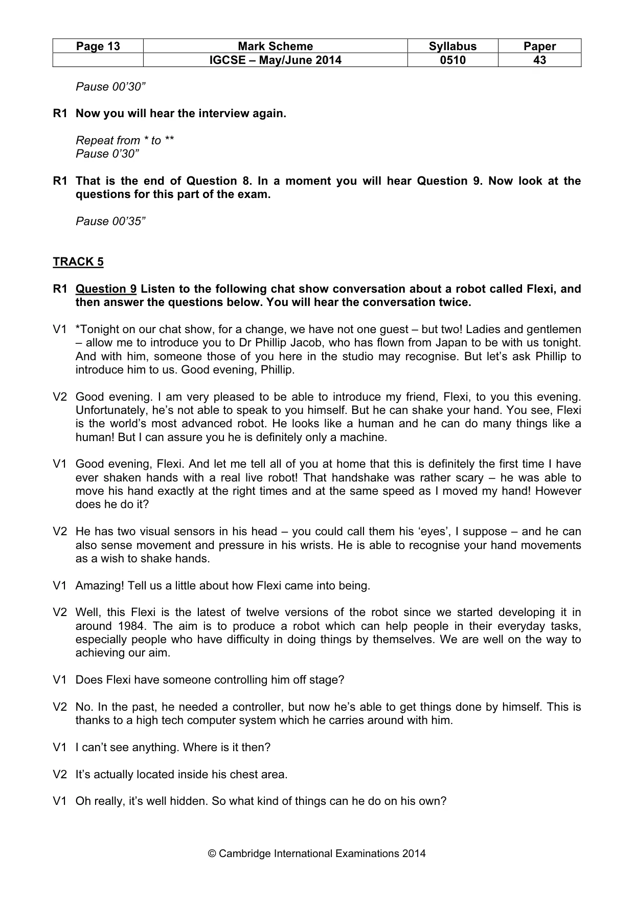 Mark scheme, page 13 of 16