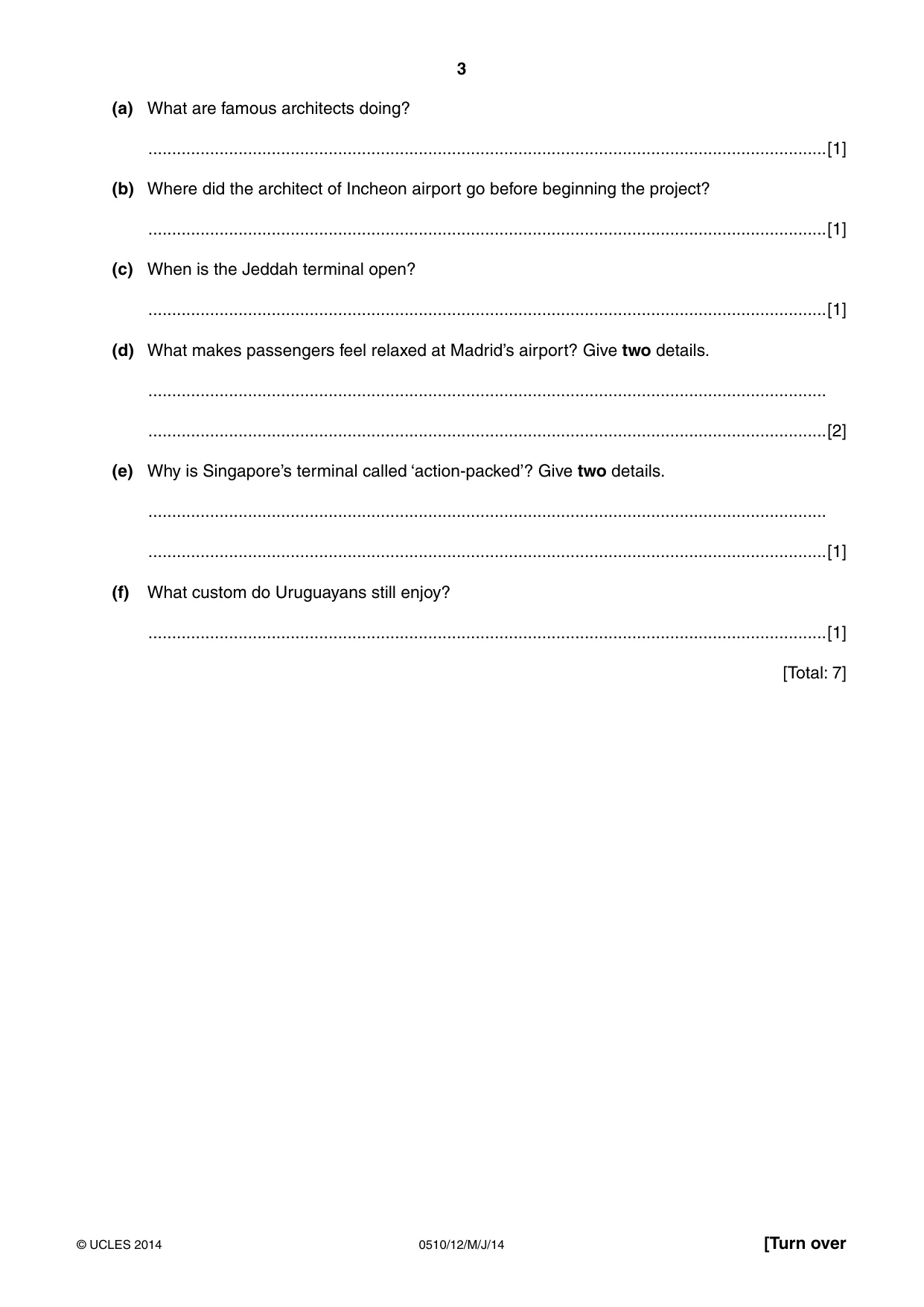 Cambridge IGCSE English - Second Language (oral endorsement) 0510 2014 May/June Paper 1 · Variant 2 question paper, page 3 of 16