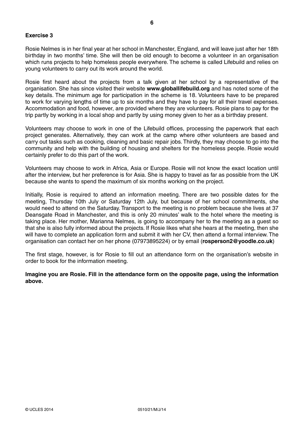 Cambridge IGCSE English - Second Language (oral endorsement) 0510 2014 May/June Paper 2 · Variant 1 question paper, page 6 of 16