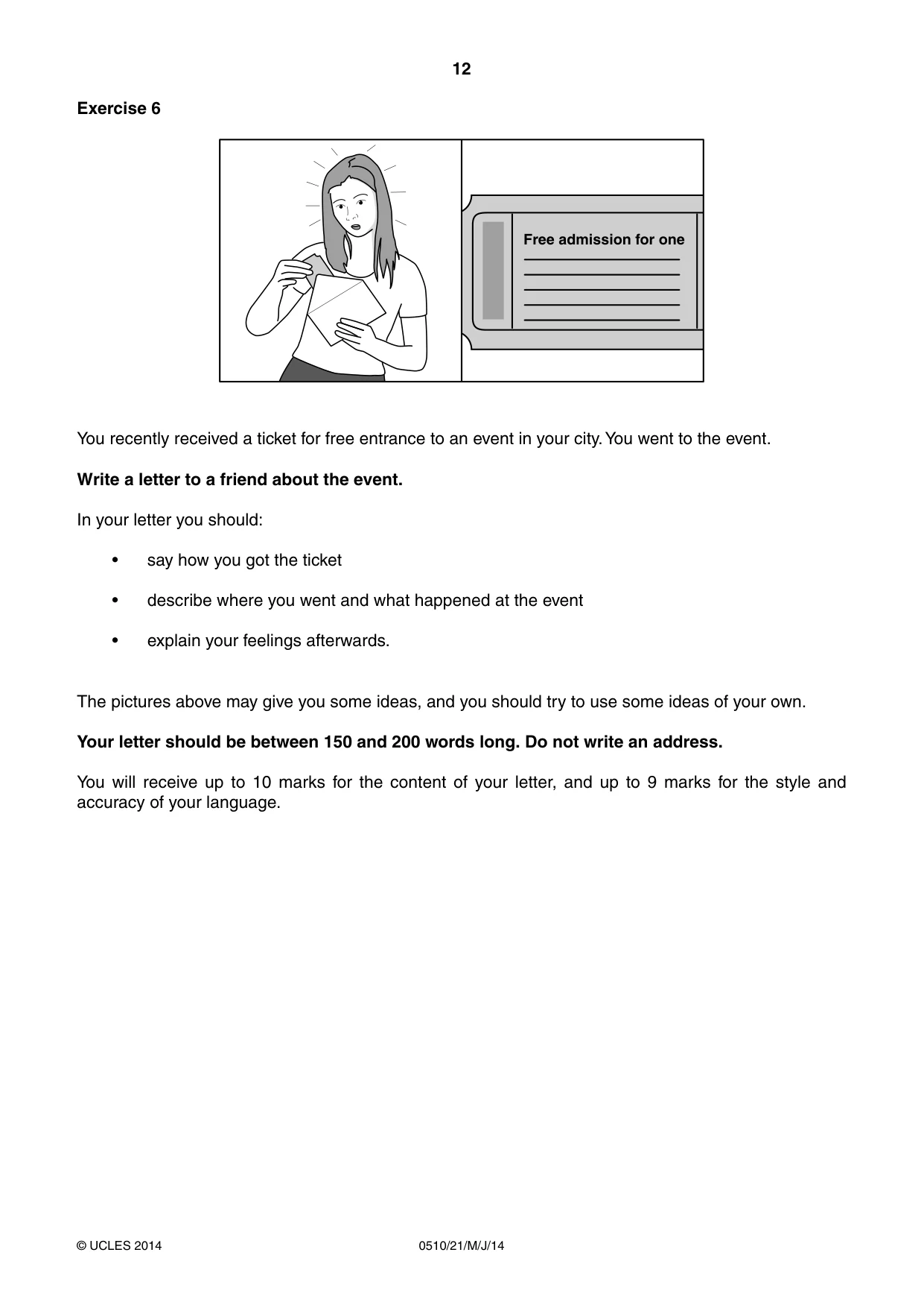 Cambridge IGCSE English - Second Language (oral endorsement) 0510 2014 May/June Paper 2 · Variant 1 question paper, page 12 of 16