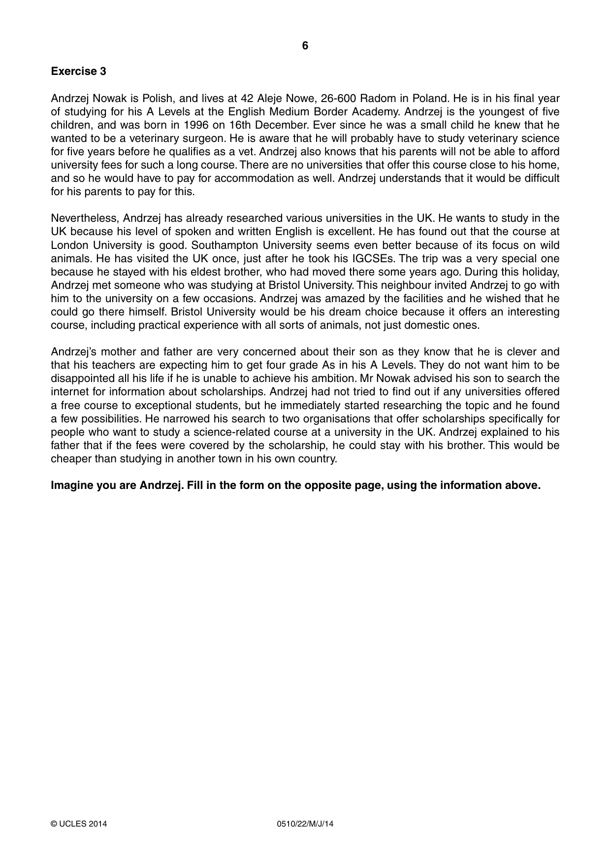 Cambridge IGCSE English - Second Language (oral endorsement) 0510 2014 May/June Paper 2 · Variant 2 question paper, page 6 of 16
