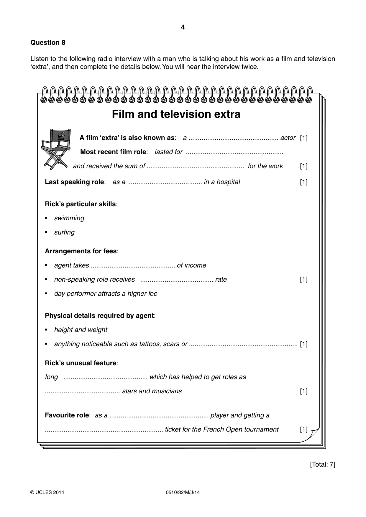 Cambridge IGCSE English - Second Language (oral endorsement) 0510 2014 May/June Paper 3 · Variant 2 question paper, page 4 of 8