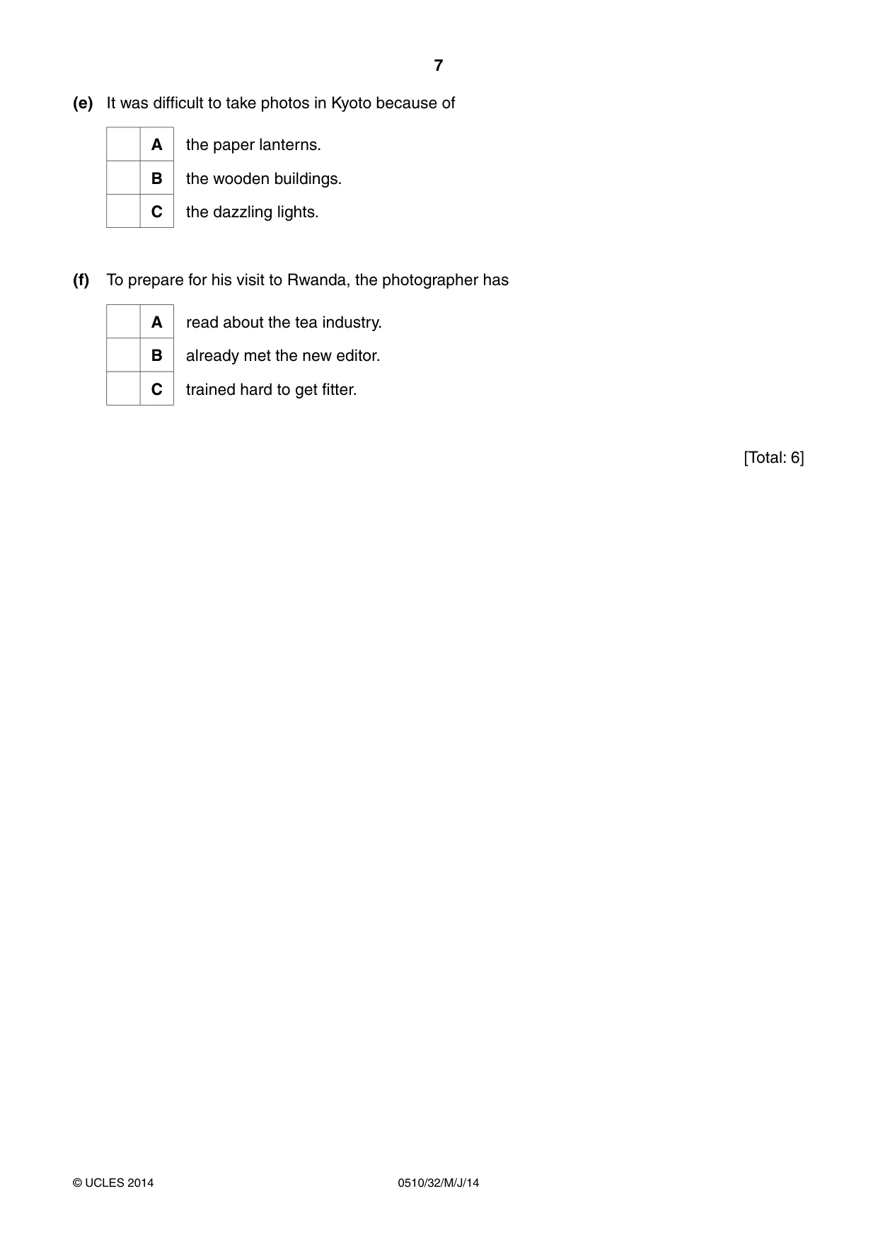 Cambridge IGCSE English - Second Language (oral endorsement) 0510 2014 May/June Paper 3 · Variant 2 question paper, page 7 of 8