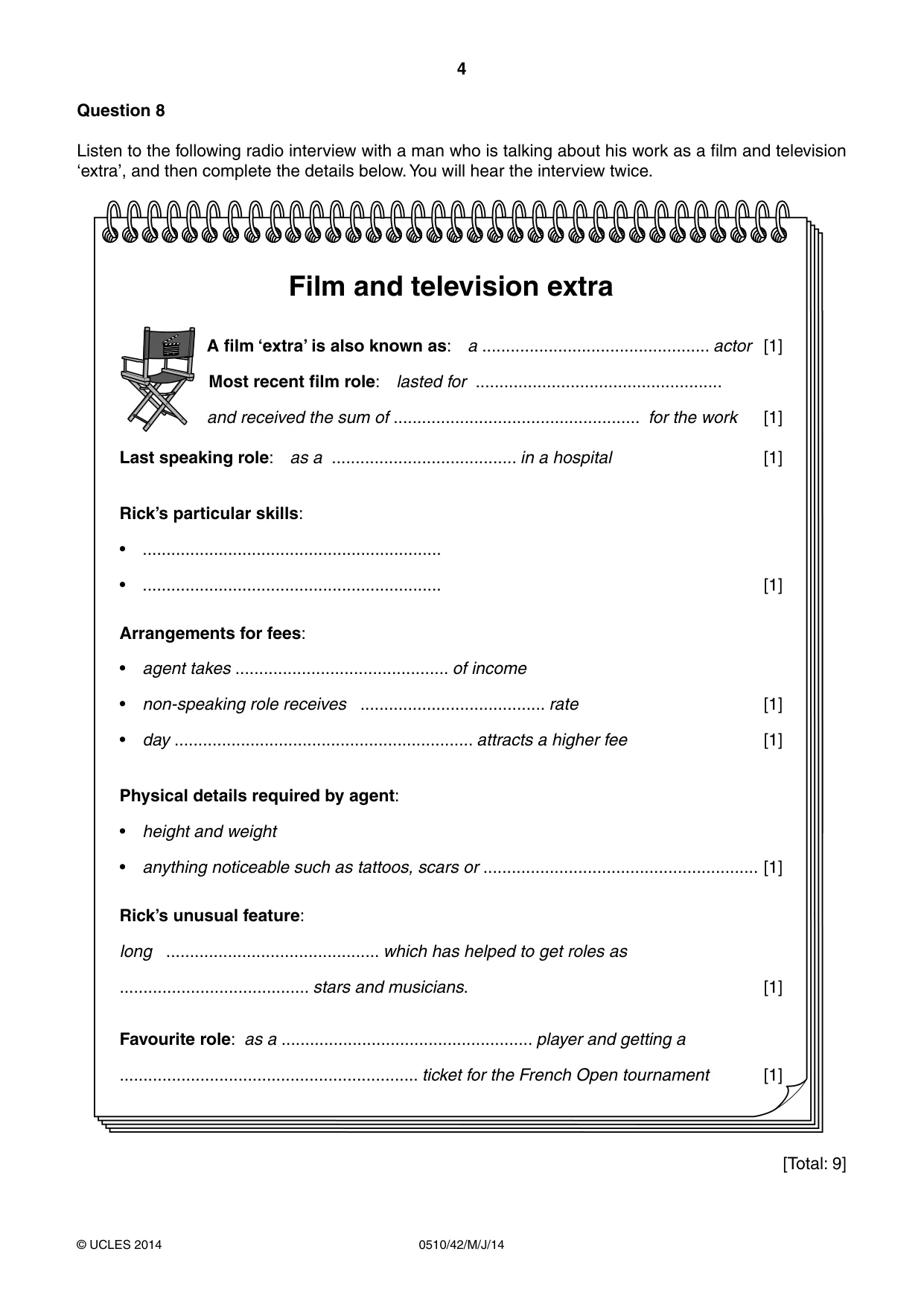 Cambridge IGCSE English - Second Language (oral endorsement) 0510 2014 May/June Paper 4 · Variant 2 question paper, page 4 of 8