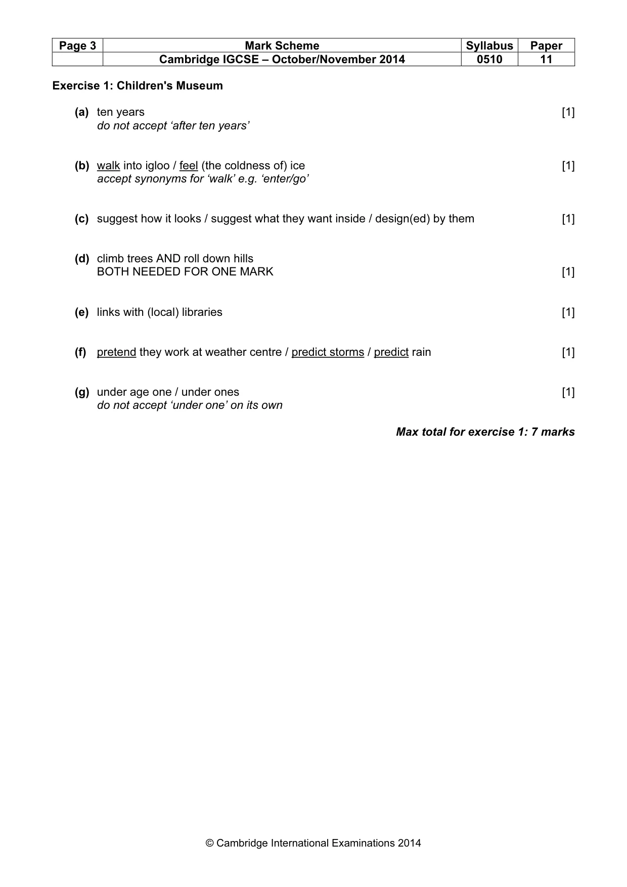 Mark scheme, page 3 of 11