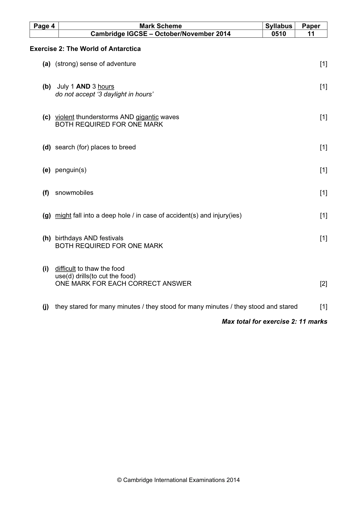 Mark scheme, page 4 of 11