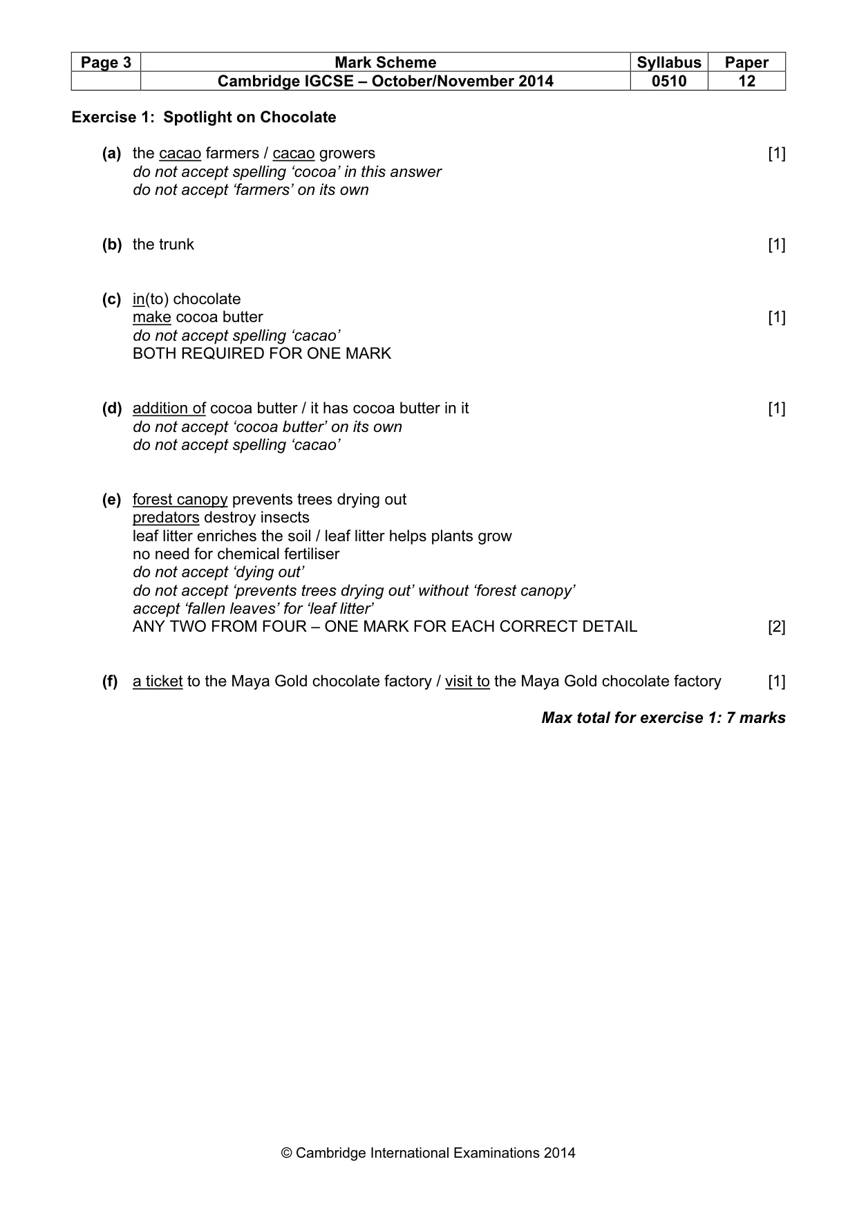 Mark scheme, page 3 of 11
