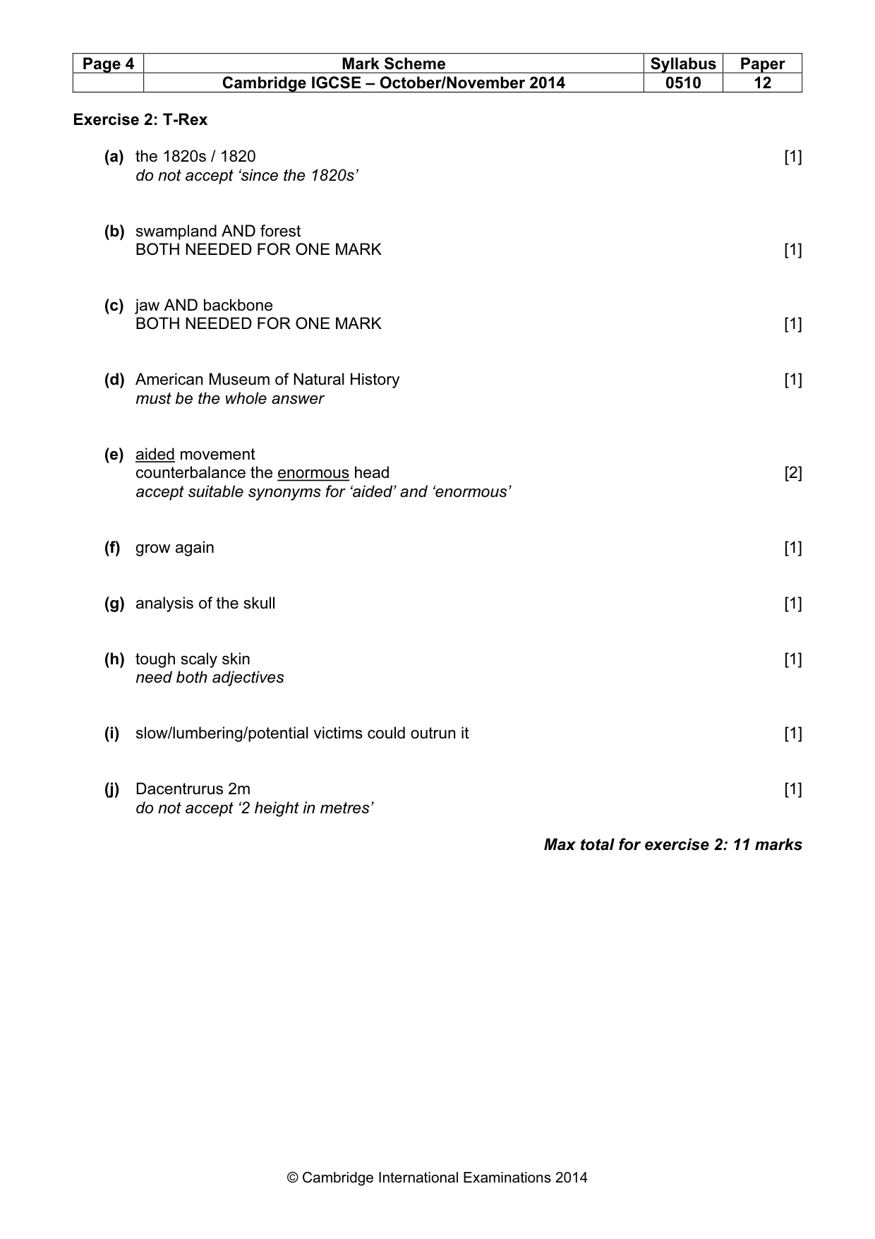 Mark scheme, page 4 of 11