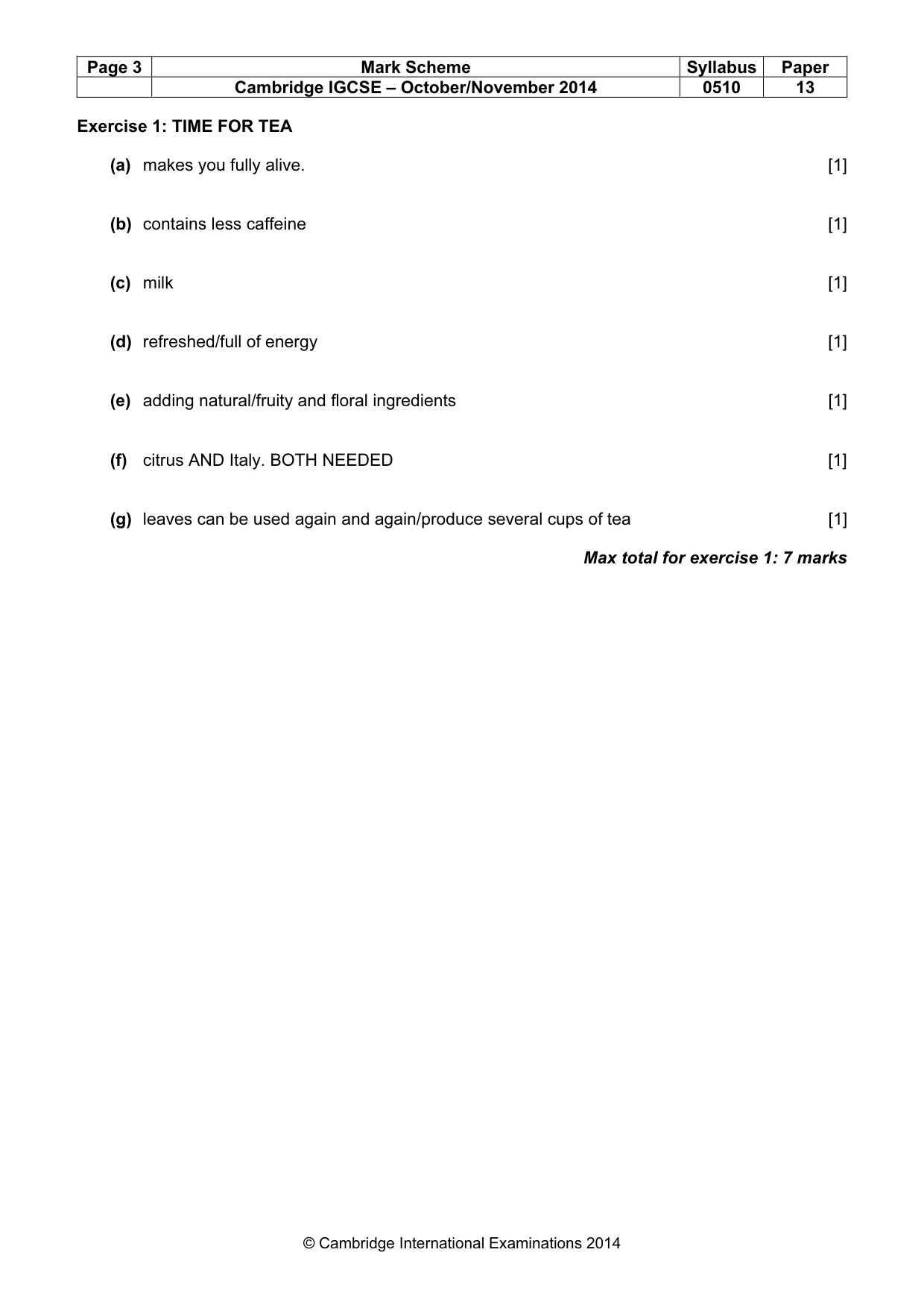 Mark scheme, page 3 of 11