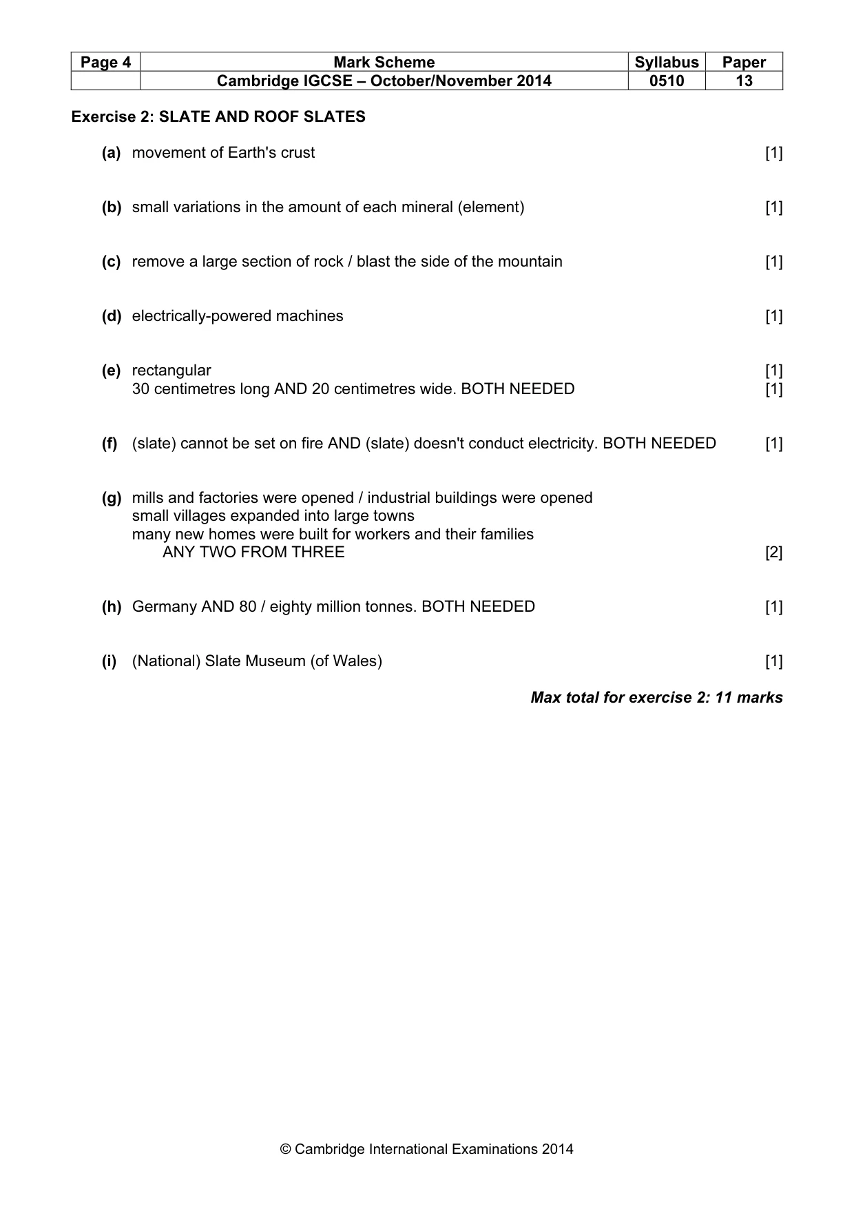 Mark scheme, page 4 of 11