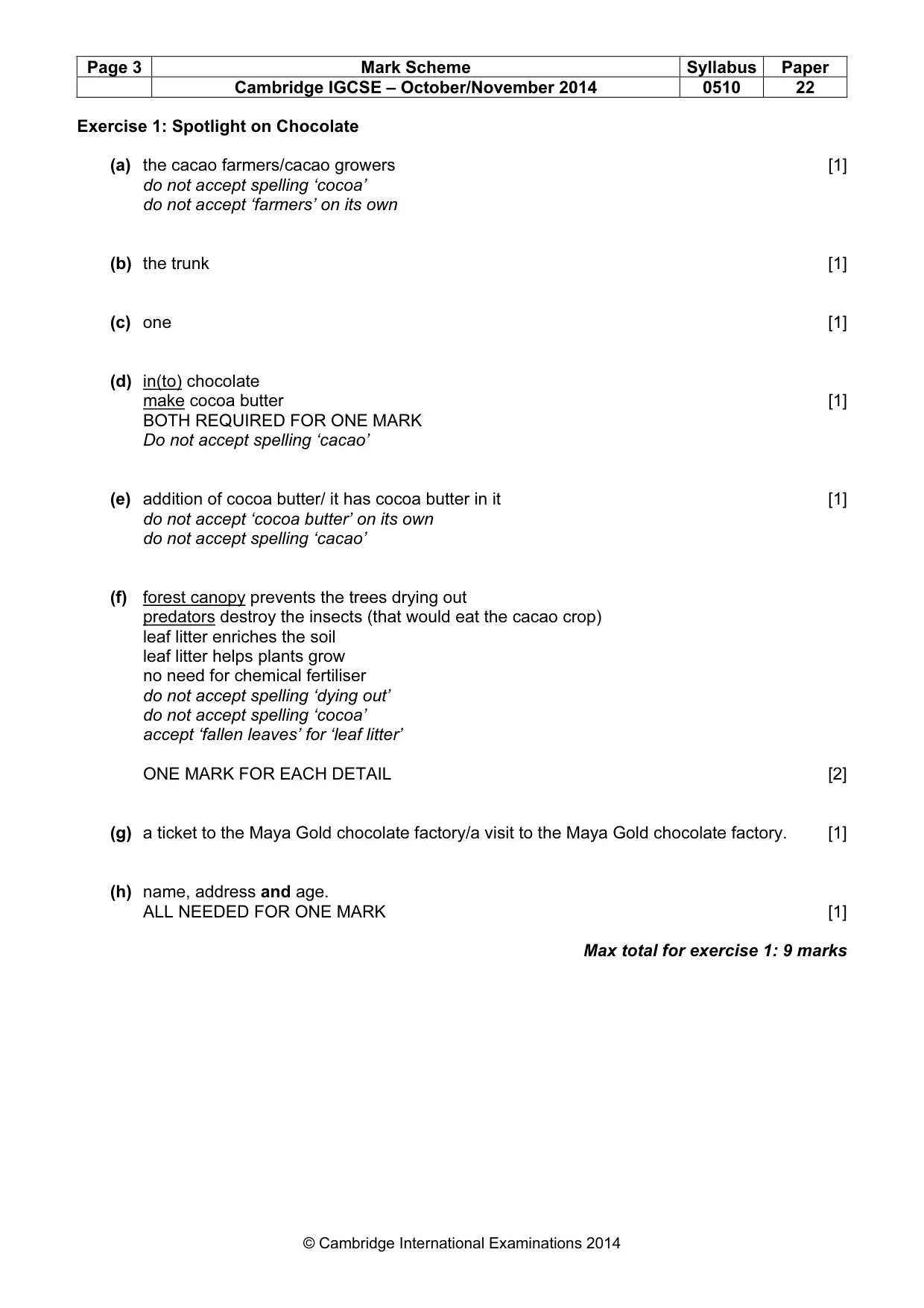Mark scheme, page 3 of 12