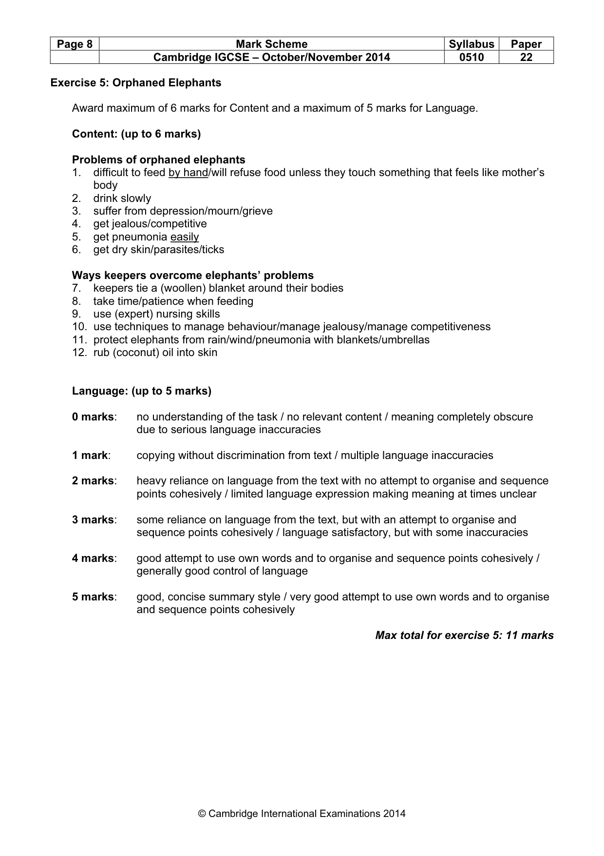 Mark scheme, page 8 of 12