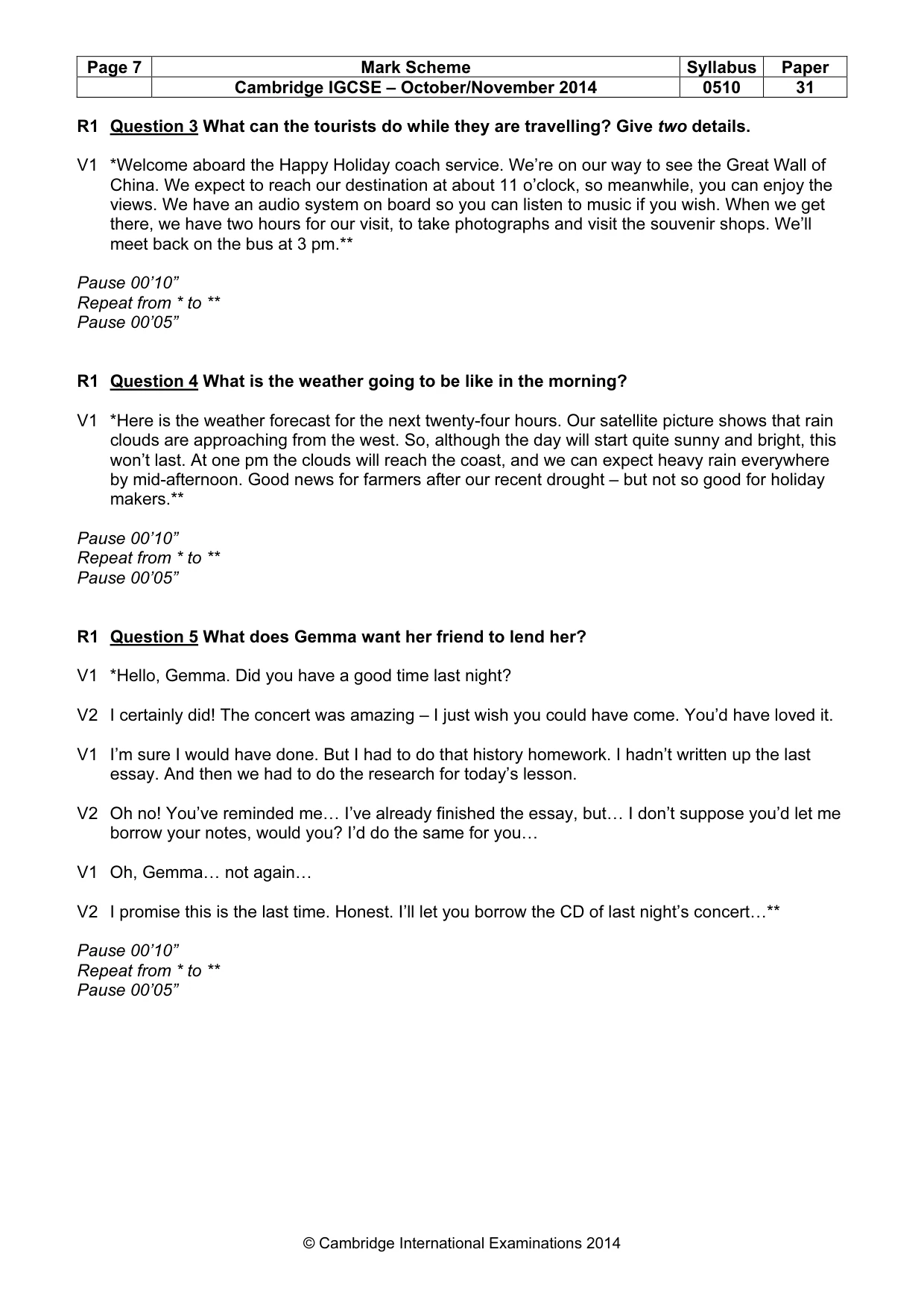Mark scheme, page 7 of 15