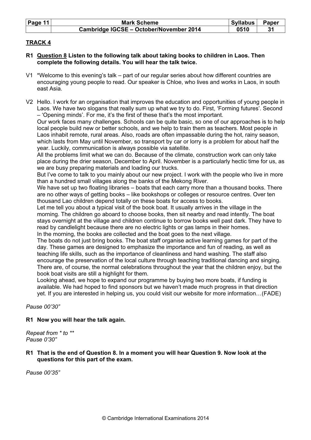 Mark scheme, page 11 of 15