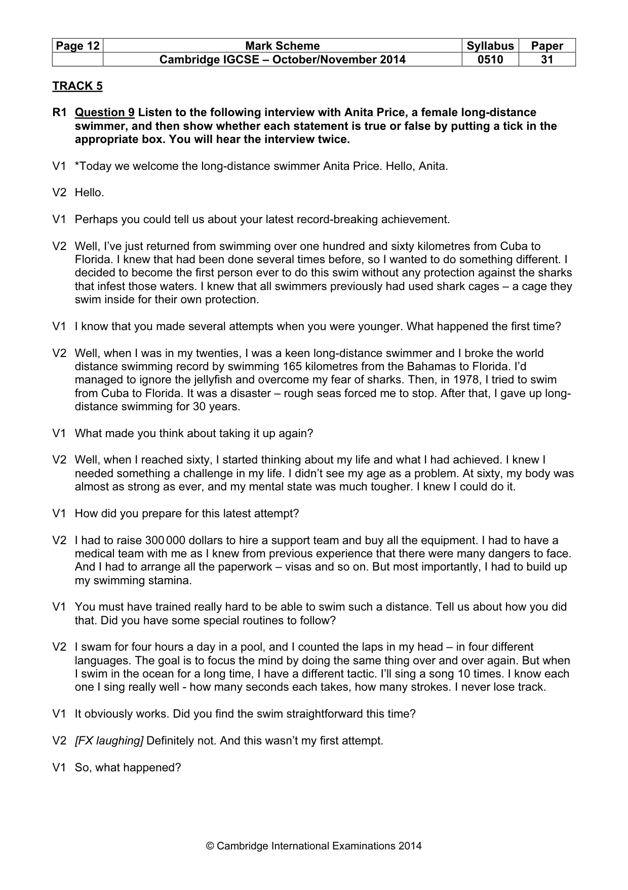 Mark scheme, page 12 of 15