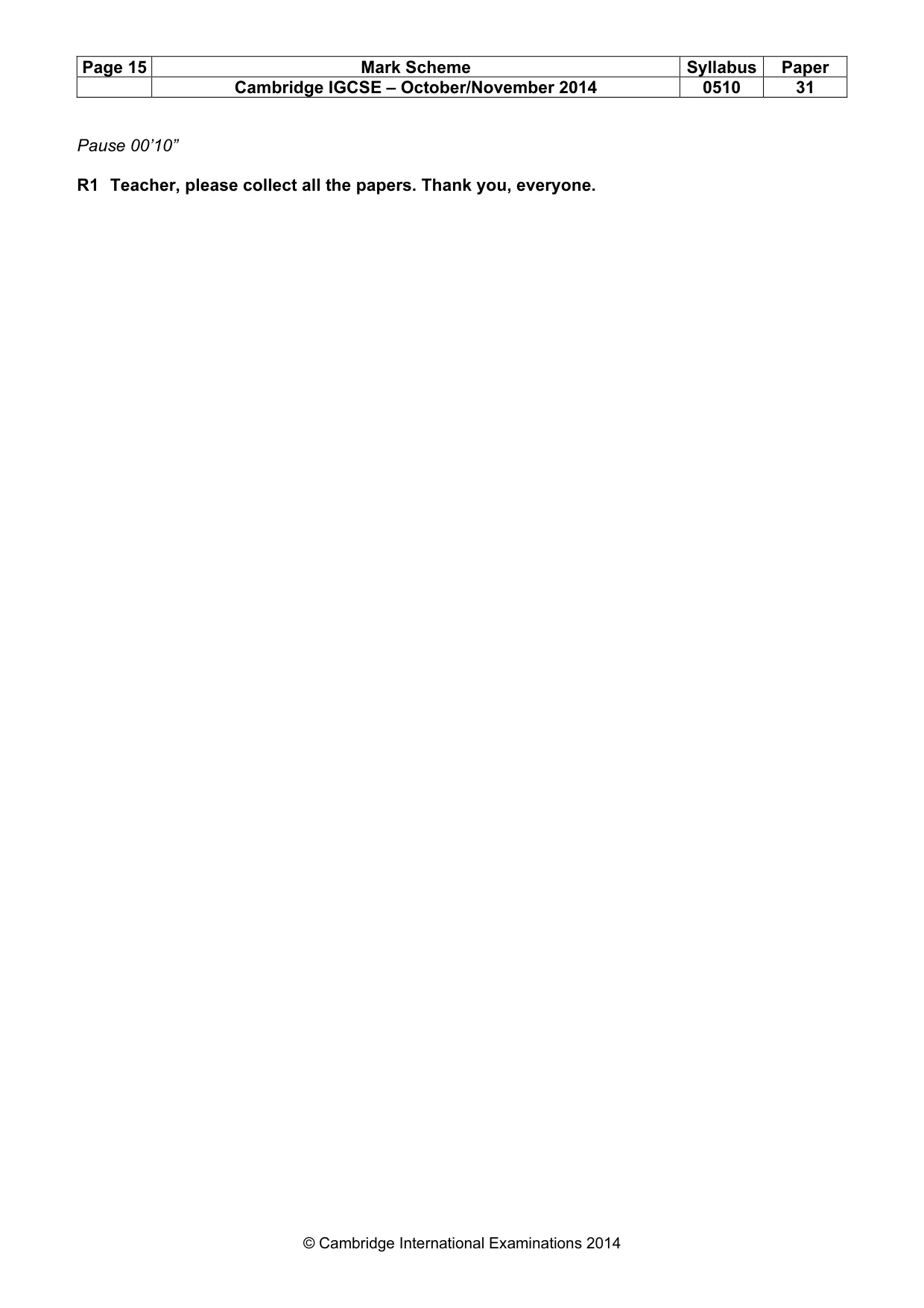 Mark scheme, page 15 of 15