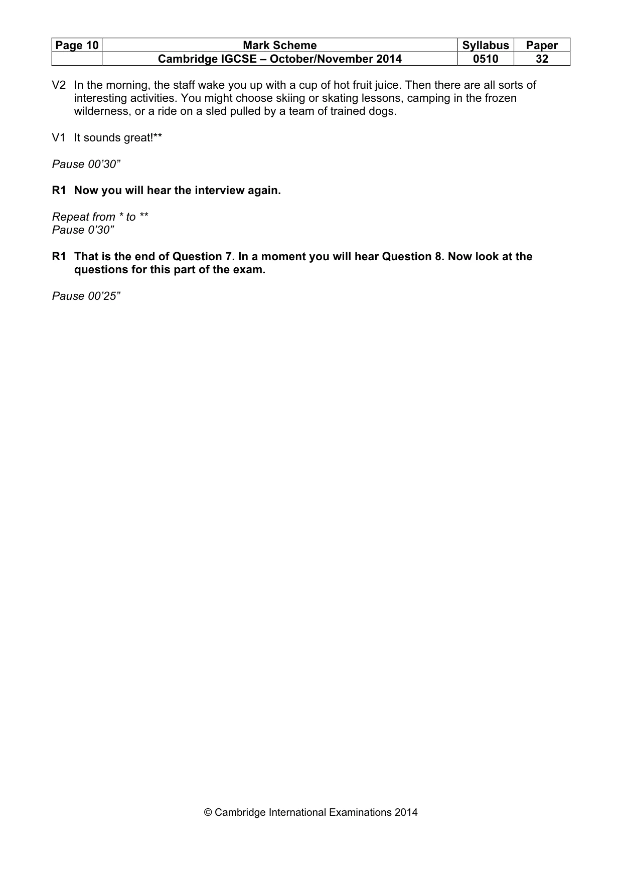 Mark scheme, page 10 of 16
