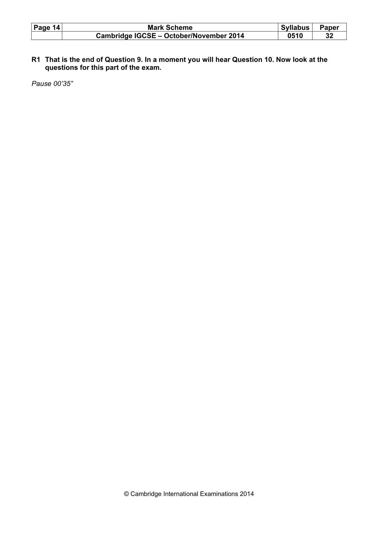 Mark scheme, page 14 of 16