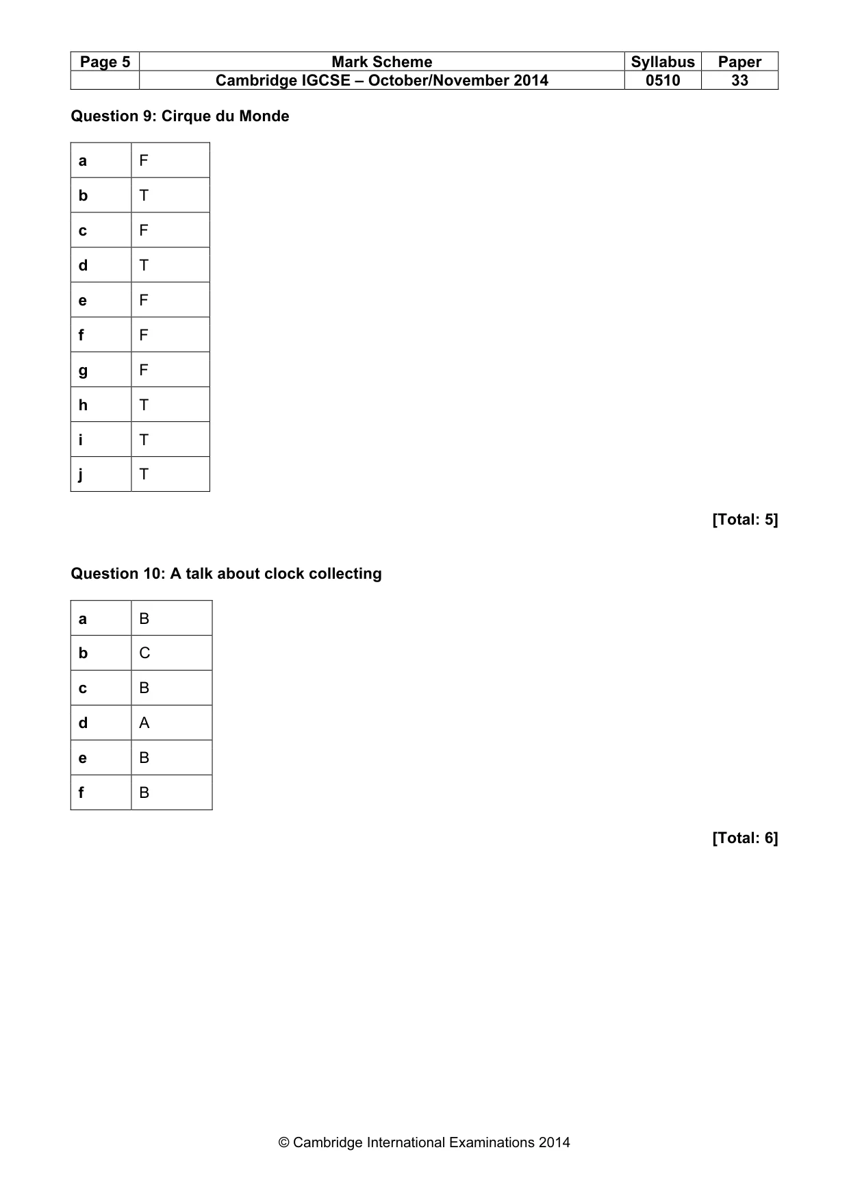Mark scheme, page 5 of 17