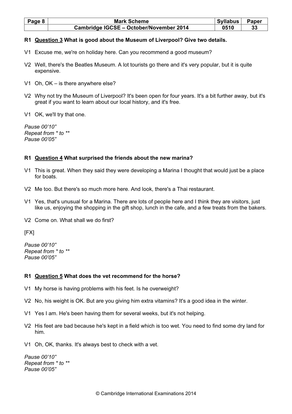Mark scheme, page 8 of 17