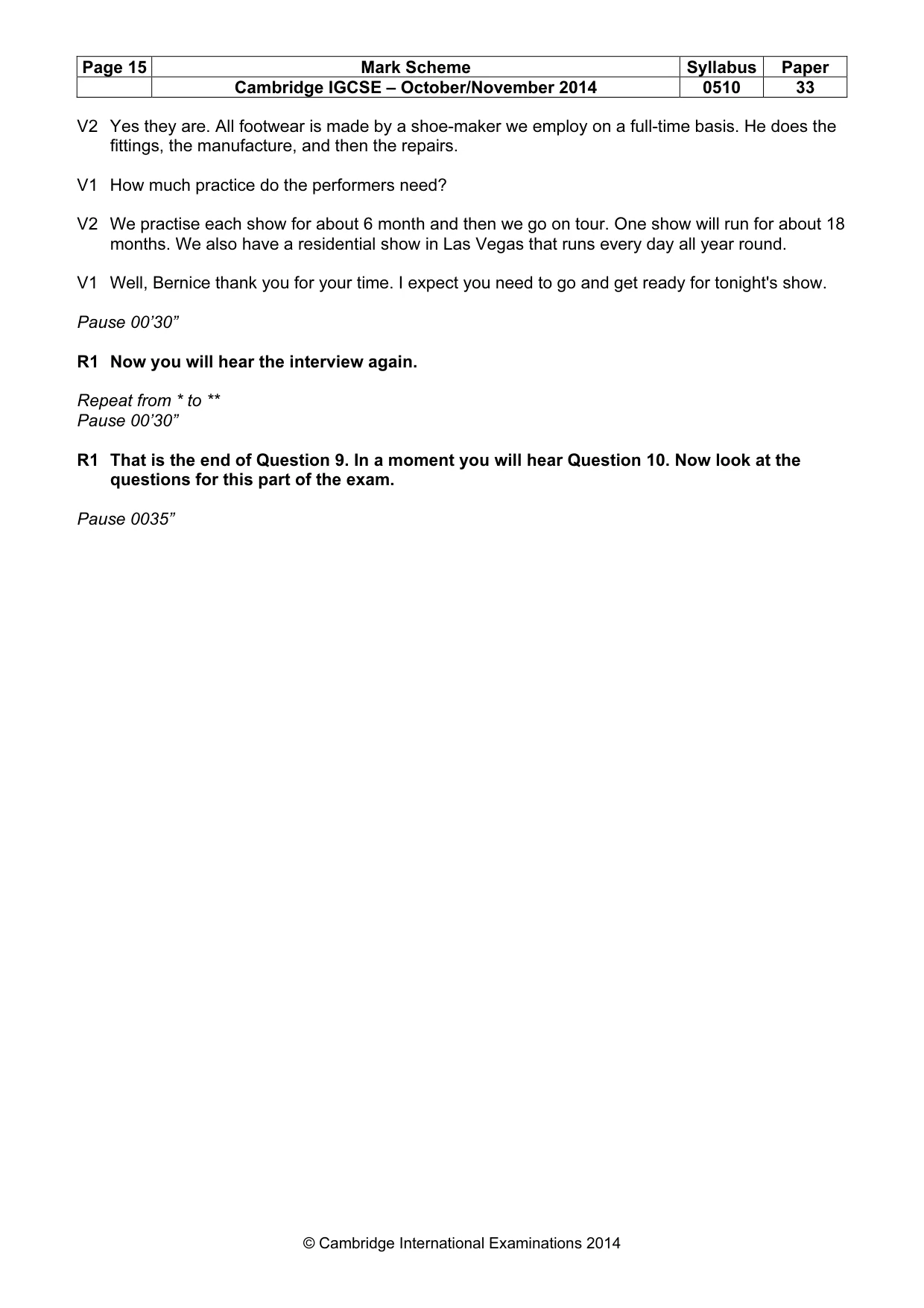 Mark scheme, page 15 of 17