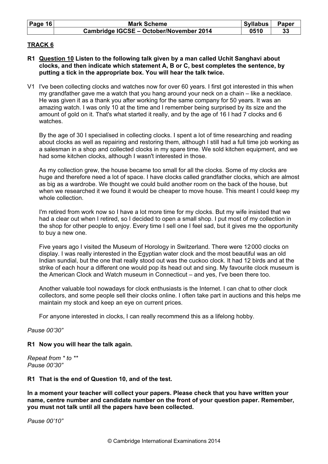 Mark scheme, page 16 of 17