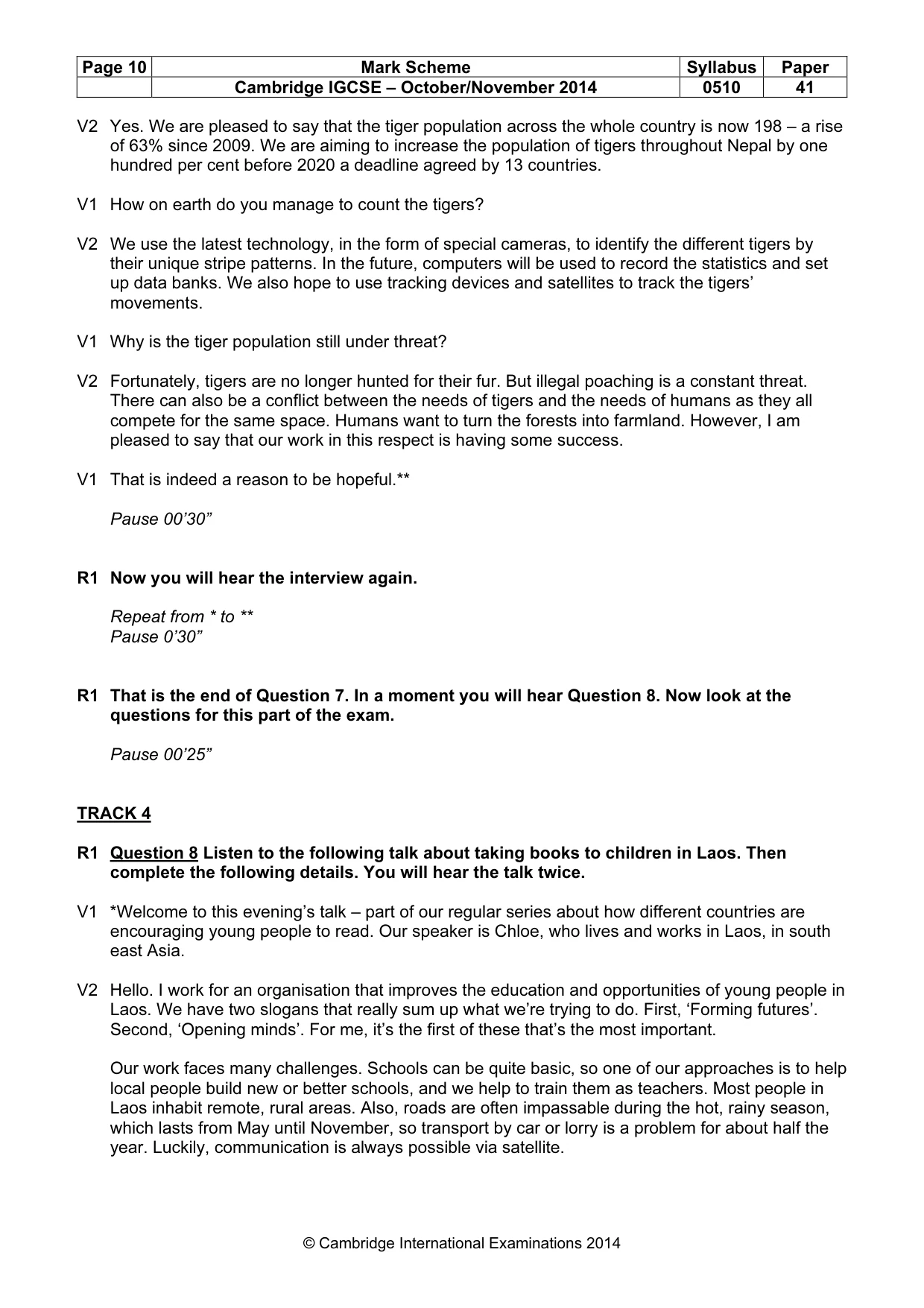 Mark scheme, page 10 of 14
