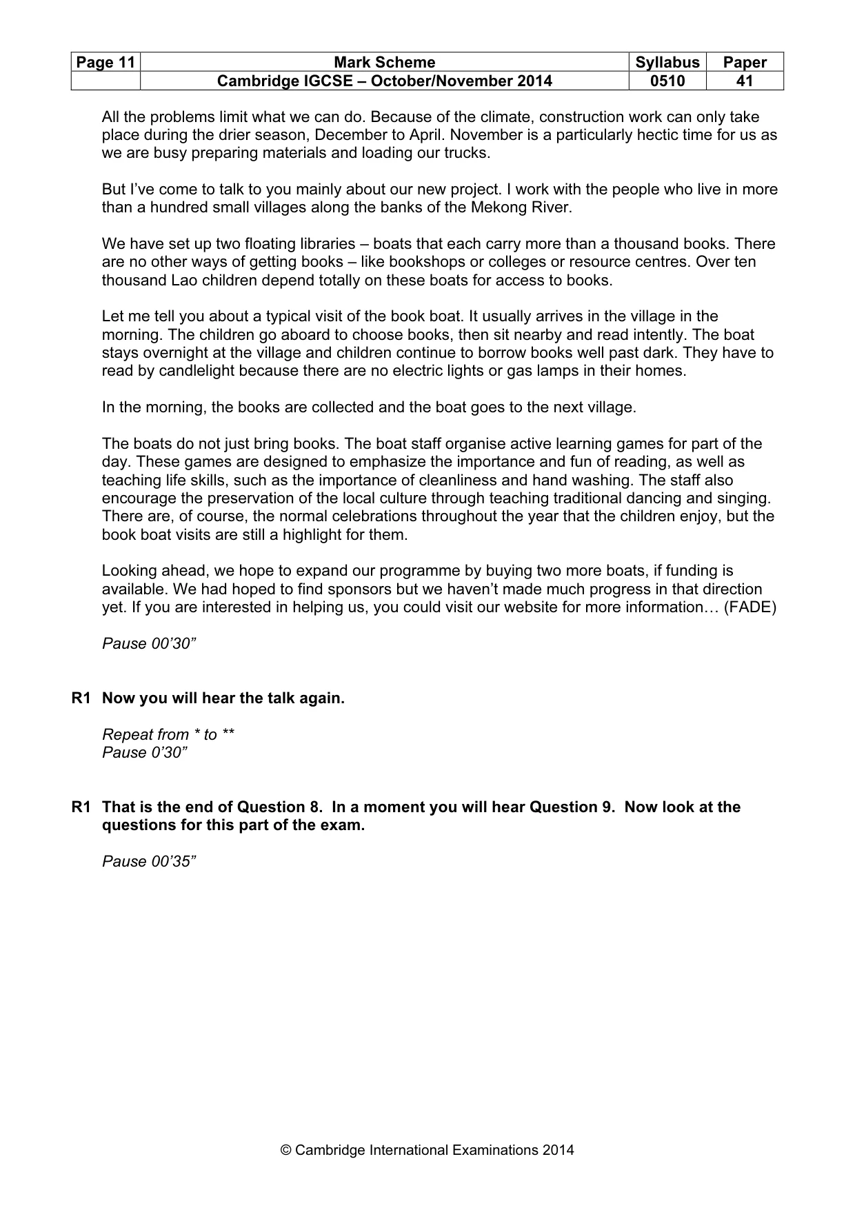 Mark scheme, page 11 of 14