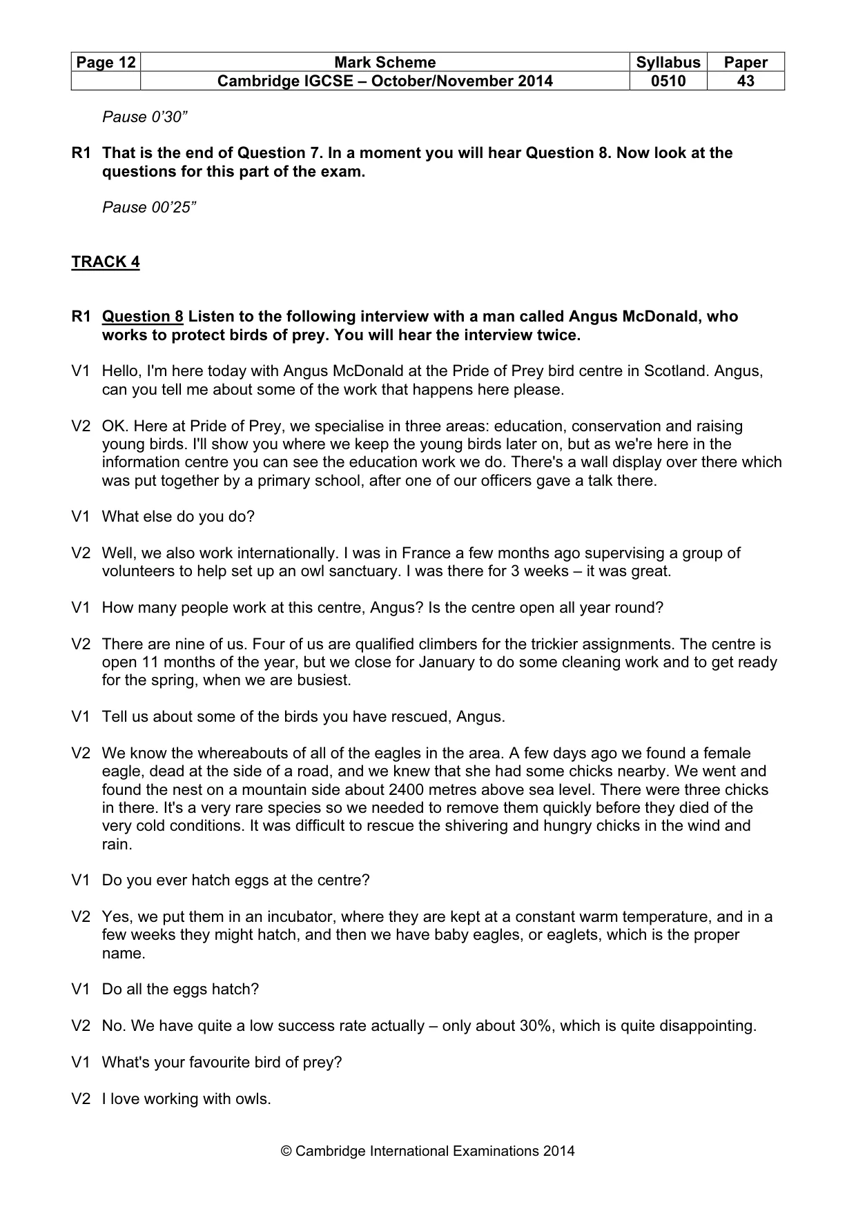Mark scheme, page 12 of 15