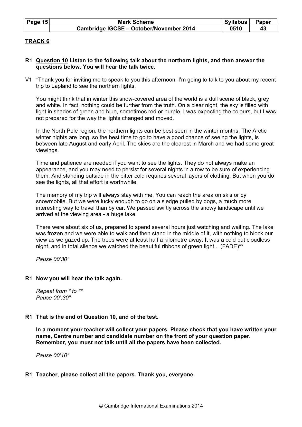 Mark scheme, page 15 of 15