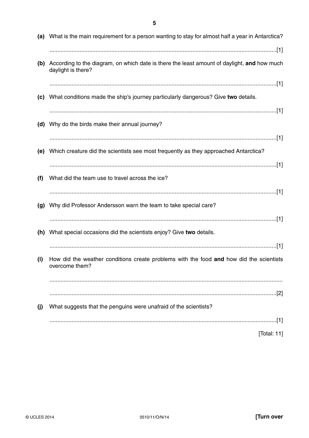 Cambridge IGCSE English - Second Language (oral endorsement) 0510 2014 Oct/Nov Paper 1 · Variant 1 question paper, page 5 of 16