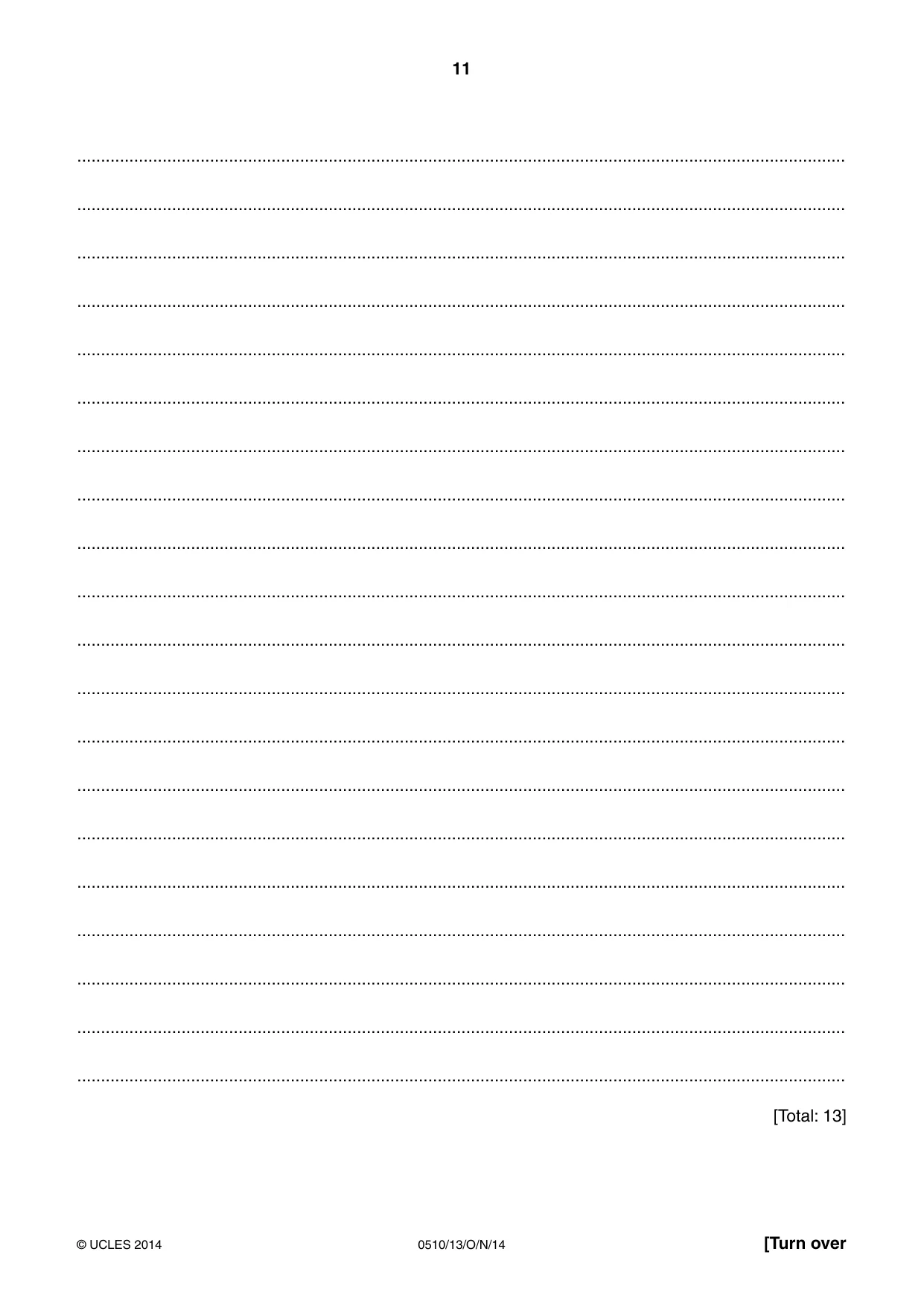 Cambridge IGCSE English - Second Language (oral endorsement) 0510 2014 Oct/Nov Paper 1 · Variant 3 question paper, page 11 of 16