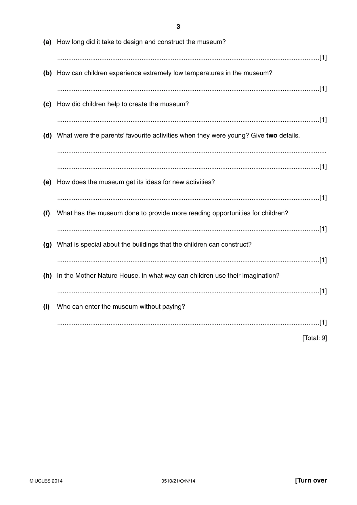 Cambridge IGCSE English - Second Language (oral endorsement) 0510 2014 Oct/Nov Paper 2 · Variant 1 question paper, page 3 of 16
