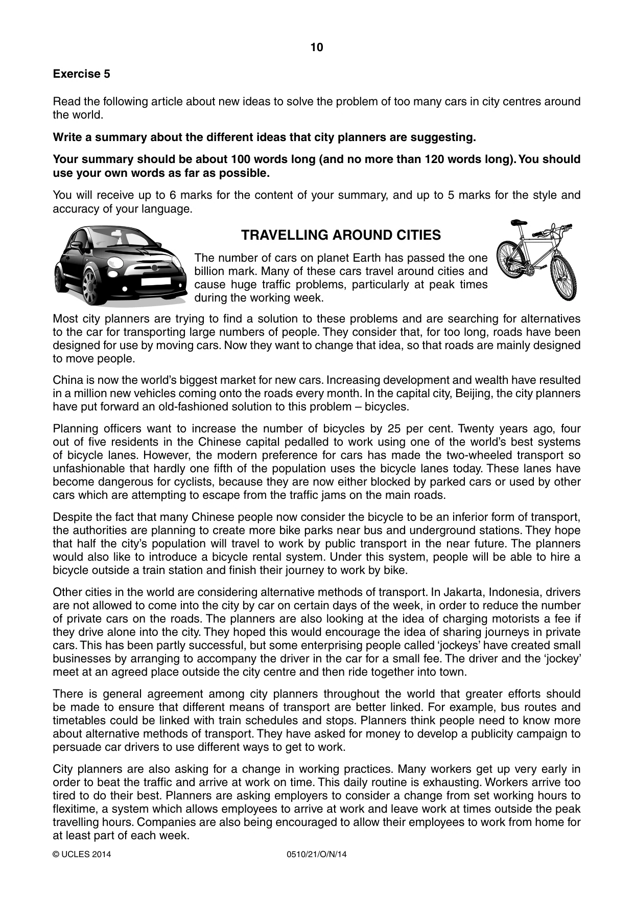 Cambridge IGCSE English - Second Language (oral endorsement) 0510 2014 Oct/Nov Paper 2 · Variant 1 question paper, page 10 of 16