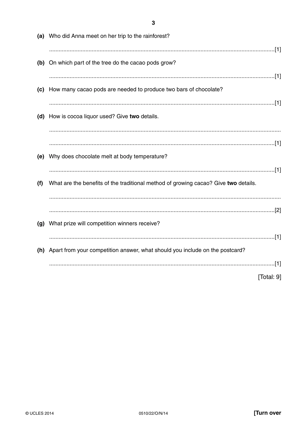 Cambridge IGCSE English - Second Language (oral endorsement) 0510 2014 Oct/Nov Paper 2 · Variant 2 question paper, page 3 of 16