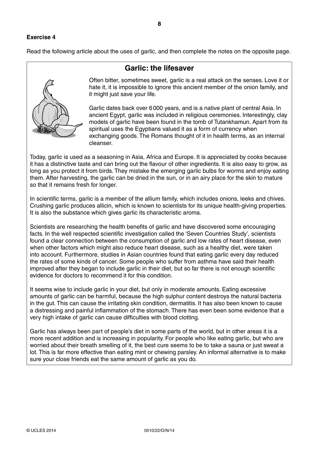 Cambridge IGCSE English - Second Language (oral endorsement) 0510 2014 Oct/Nov Paper 2 · Variant 2 question paper, page 8 of 16