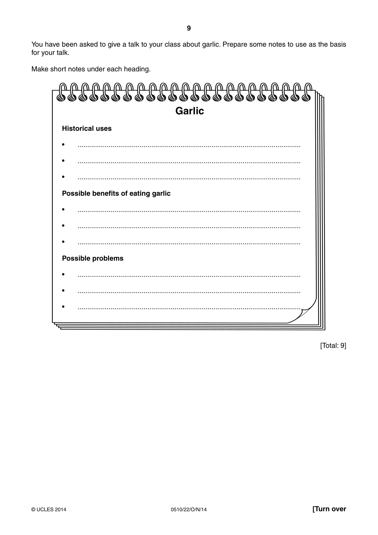 Cambridge IGCSE English - Second Language (oral endorsement) 0510 2014 Oct/Nov Paper 2 · Variant 2 question paper, page 9 of 16